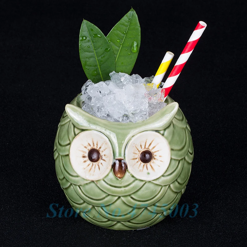 Кружка сова Tiki Hawaii Коктейльная кружка 480 мл для молока чая пива кофе фарфоровая