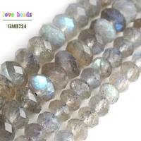 aaa natural labradorite rondelle beads loose stone beads for diy bracelet jewelry making 15 strand 35mm 47mm