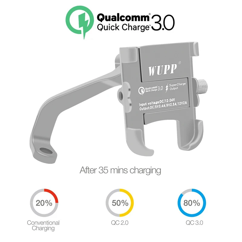 Универсальное быстрое зарядное устройство QC 3,0 USB мотоцикл Зарядное устройство Держатель Телефона Водонепроницаемый 12V Moto мобильного телефона крепление Мощность адаптер крепление на руль