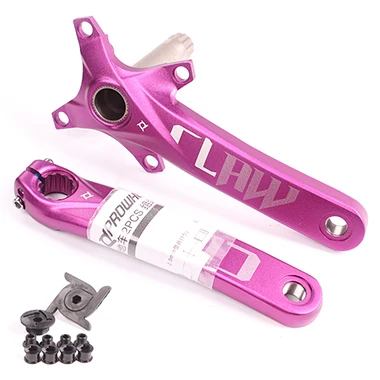 purple crank Шатун для горного велосипеда цепная Звездочка из алюминиевого сплава велосипедный Кривошип рифленый диск - Цвет: purple crank