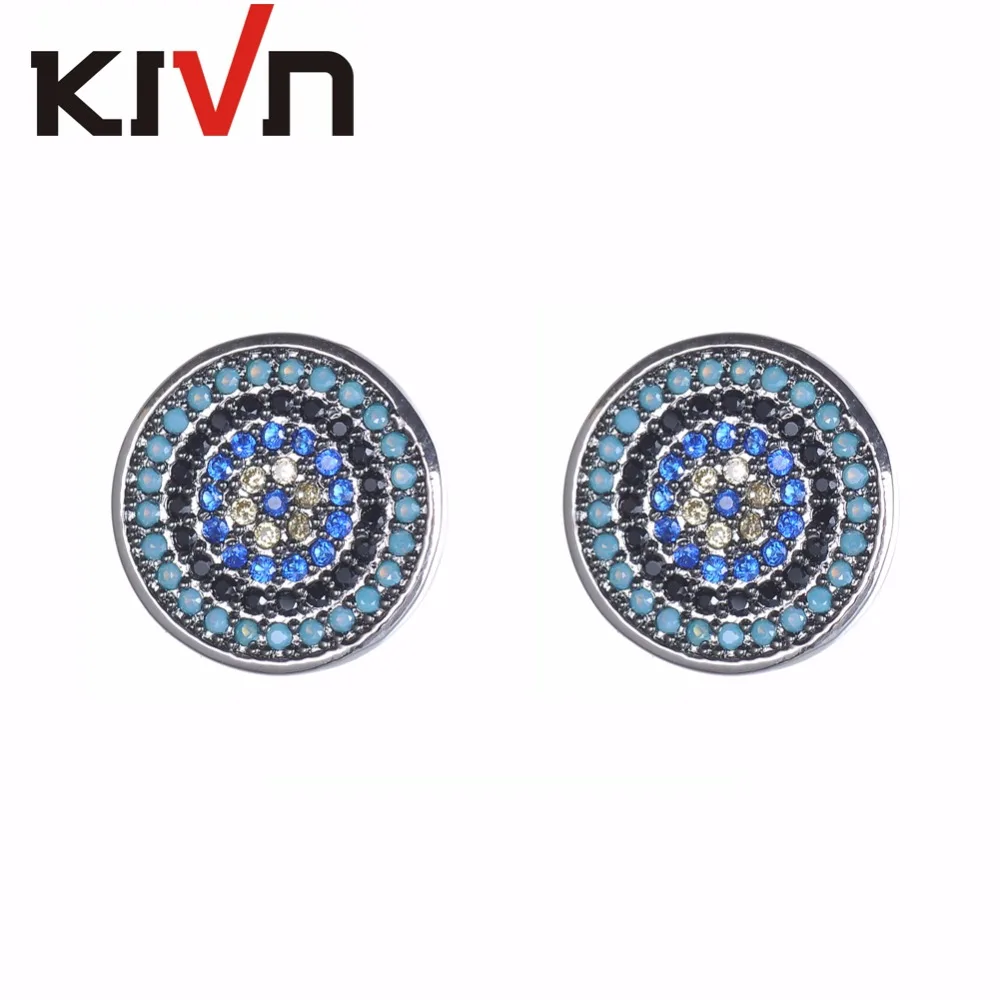 Модные ювелирные украшения KIVN турецкий синий глаз ПАВЕ CZ фианиты свадебные