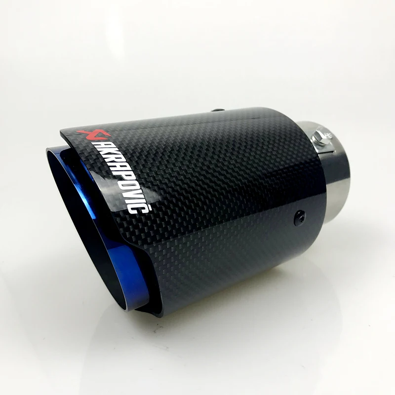 Впускные регулируемые наконечники Akrapovic из углеродного волокна, выхлопная труба для автомобиля с прямым краем, глушитель из углеродного волокна, наконечник для автомобильных аксессуаров