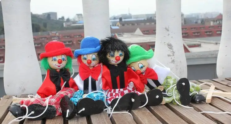 5 шт. детский деревянный теневые куклы Клоун и пират ручная кукла с веревкой Детские Классические игрушки