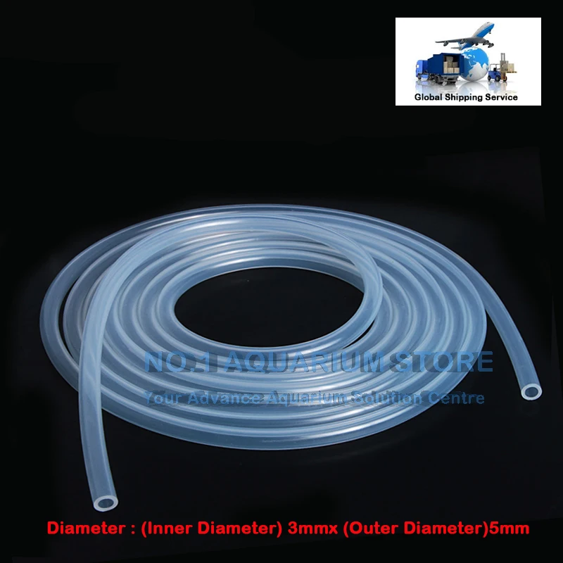 Brand New Food Grade Clear Translucent Silicone Tube Pipe Hose 3*5mm For Aqaurium Dosing Pump Non-toxic Beer Milk Soft Rubber | Дом и сад