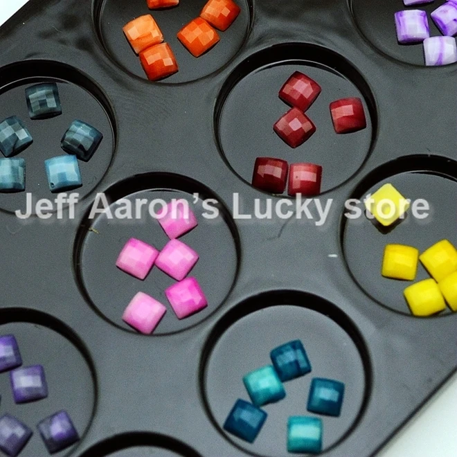 60 шт. 4 мм квадратных смолы Дизайн ногтей Аксессуары Инструменты плоской задней