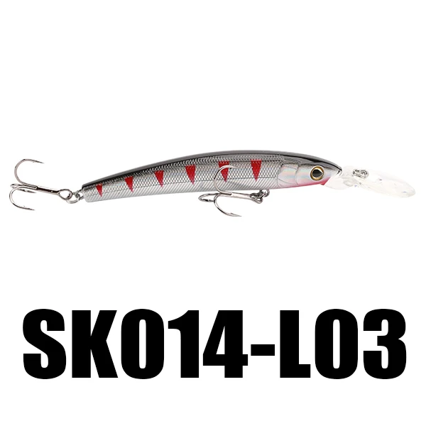 L03 SeaKnight SK014 1 шт. подвесная приманка 12 г 95 мм 0-1,8 м жесткая искусственная приманка тонкая приманка с 2 шт. крючками рыболовные снасти - Цвет: L03