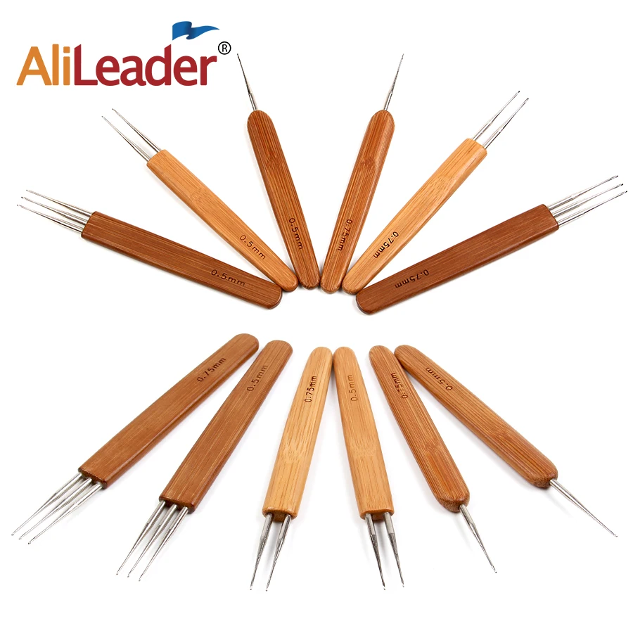 AliLeader 3 PC Двойной бамбука обрабатываются Алюминий вязаный крючком Крючки гладкие