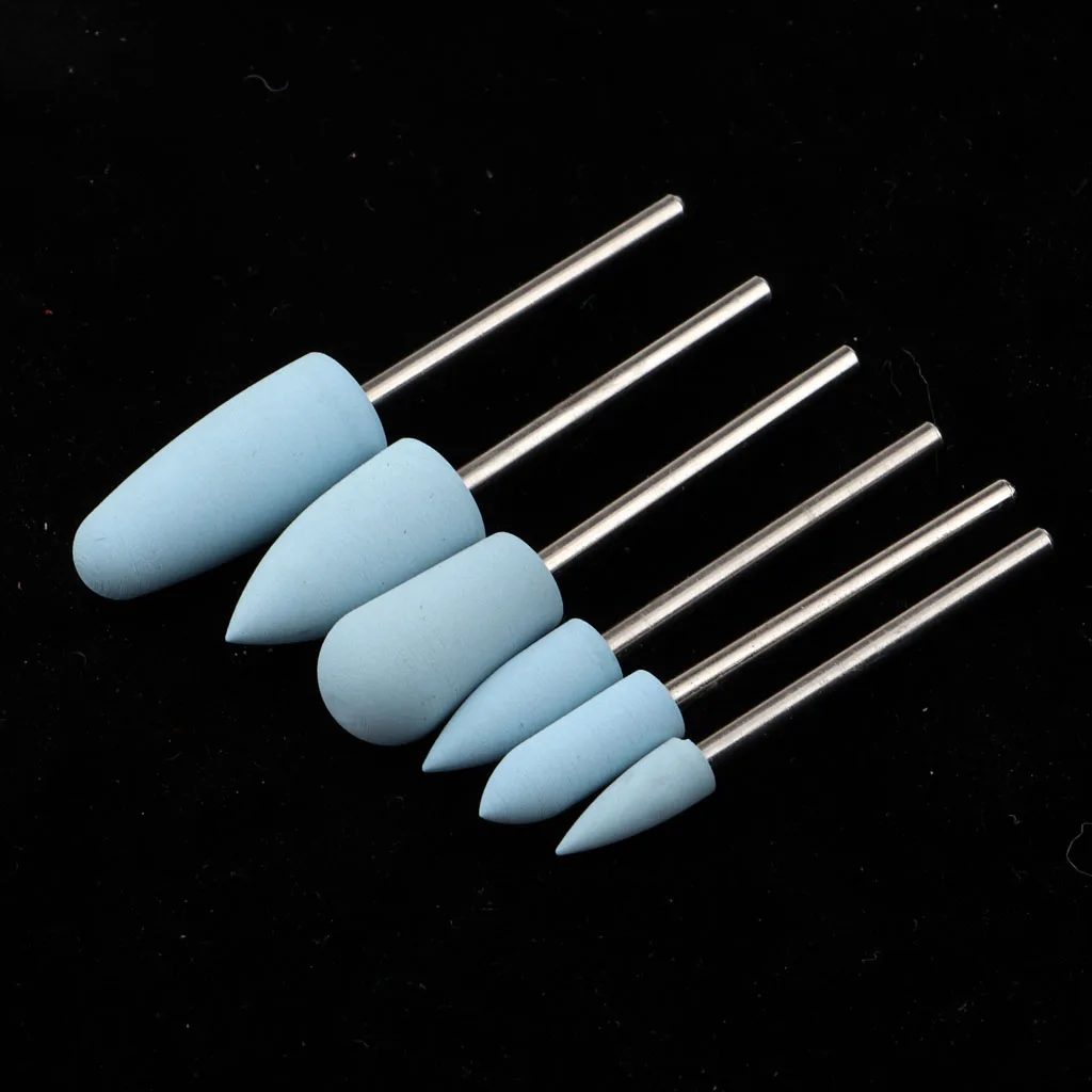 6 шт. силиконовые сверла для ногтей электрическая полировка шлифовка буферная