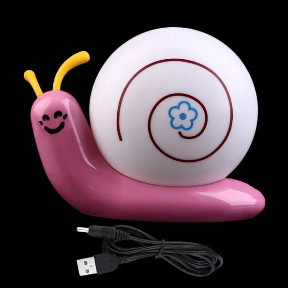 100% Brand New Snail Rechargeable USB LED Night Light Kids Baby Wall Lamp Table Bed Room Decorating Home free shipping |