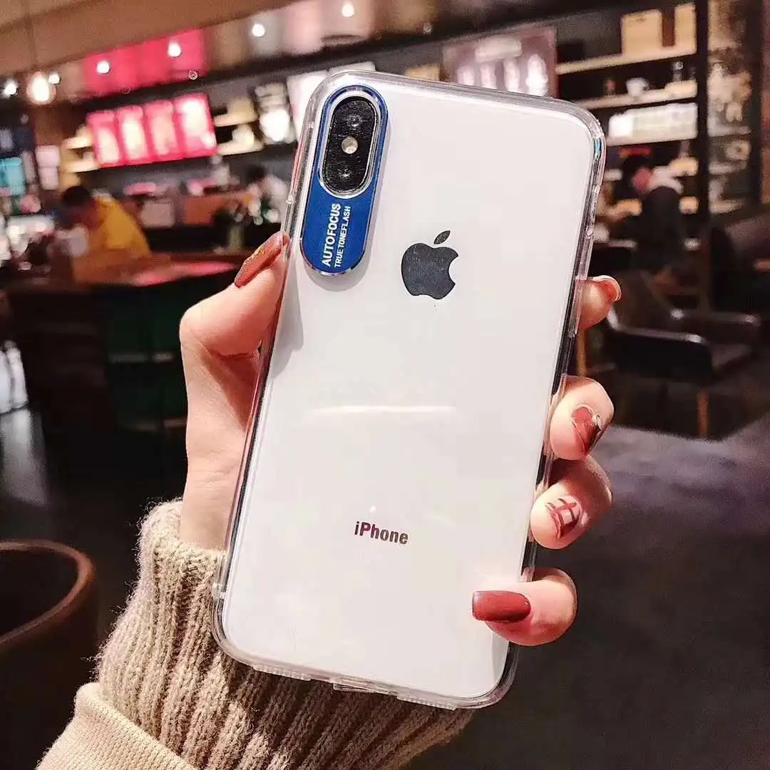 Camera Protective Transparent Back Case For iphone XS MAX Cover XR 6 6s 7 8 Plus X Metal + TPU Soft |