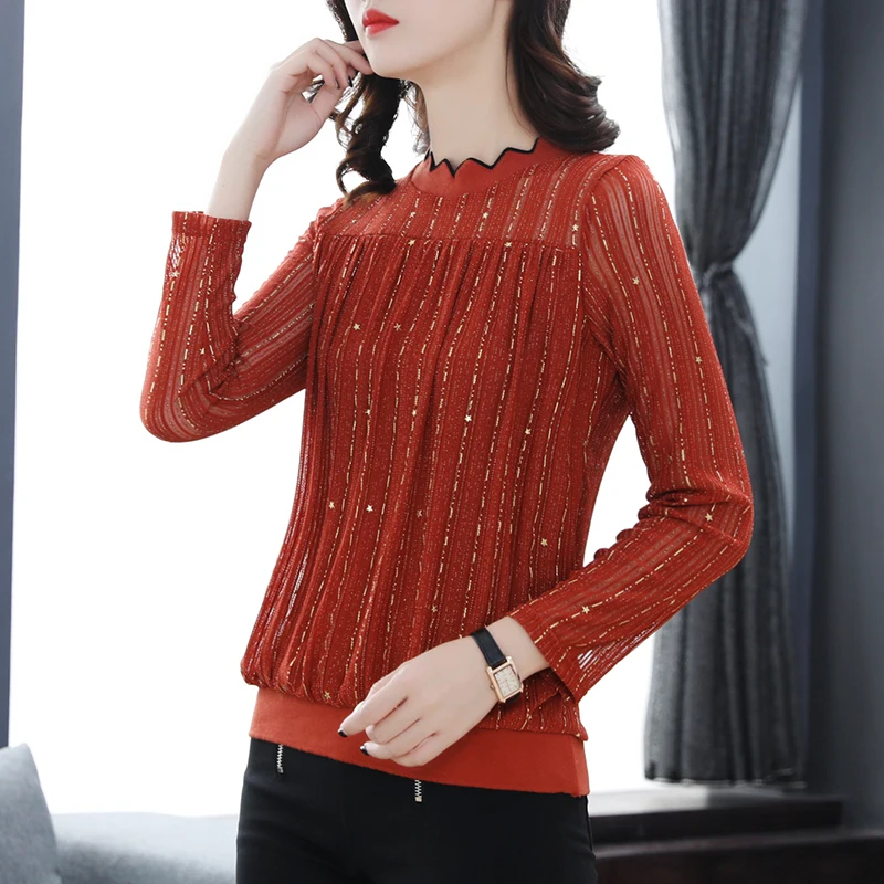 2018 autumn woman Long sleeve lace new blouse fashion solid female shirts women's tops plus size 3XL feminine blusas 1013 40 | Женская