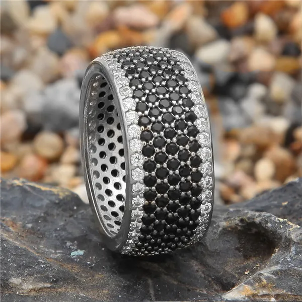 Silver 2 UWIN хип-хоп Полный Bling CZ Кольцо Iced Out кубический циркон Роскошные модные ювелирные изделия подарок - Цвет основного камня: Silver 2