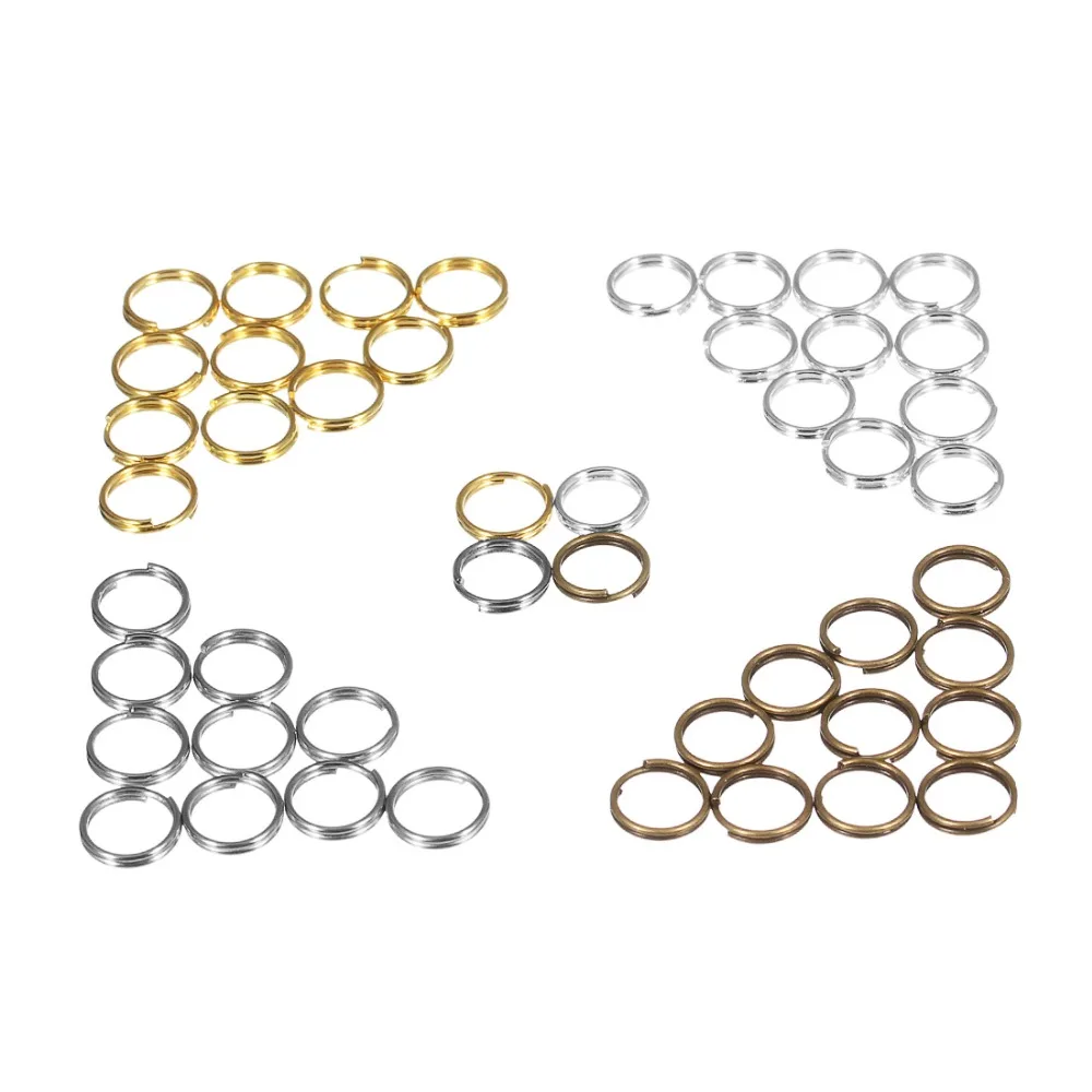 Открытые Кольца Sauvoo 200 шт./лот 4 5 6 8 10 мм двойные кольца золотого и серебряного
