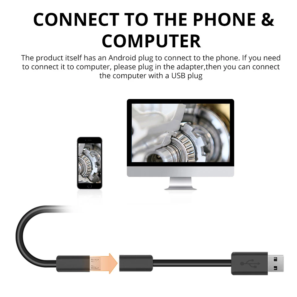 Кабель USB для объектива Partol 1 м 2 5 7 мм водонепроницаемая камера эндоскоп бороскоп