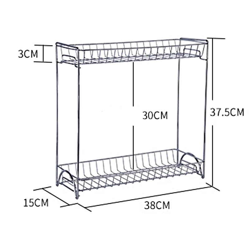 

Double Layers Stainless kitchen Storage Rack Spice Rack Kitchen Shelf Rack Desk Organizer Seasoning Jar Storage Accessories