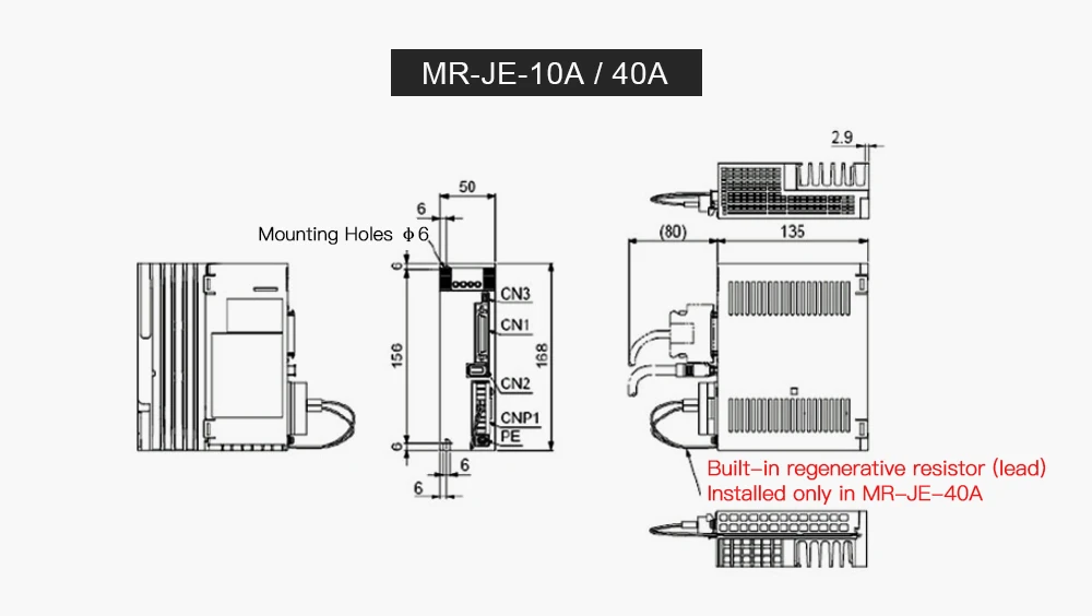 Mitsubishi AC Серводвигатель+ усилитель драйвера MR-JE-10A 20A 40A 70A 100A 200A 300A мотор HG-KN/SN серия