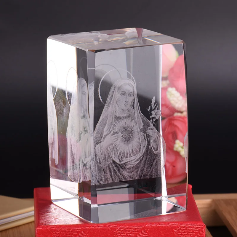 Лазерные 3D украшения христианские подарки Дева Мария Креативные аксессуары для