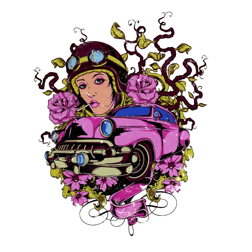 

2PCS Sweet car beau Waterproof Temporary Tattoo Stickers Men Arm Leg Fake Tattoo Tatuagem Temporaria Flash tattoo