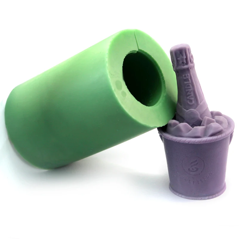 Свеча силиконовая форма 3D форма шампанского DIY мыло ручной работы плесень Ремесло Смолы глина украшения инструмент