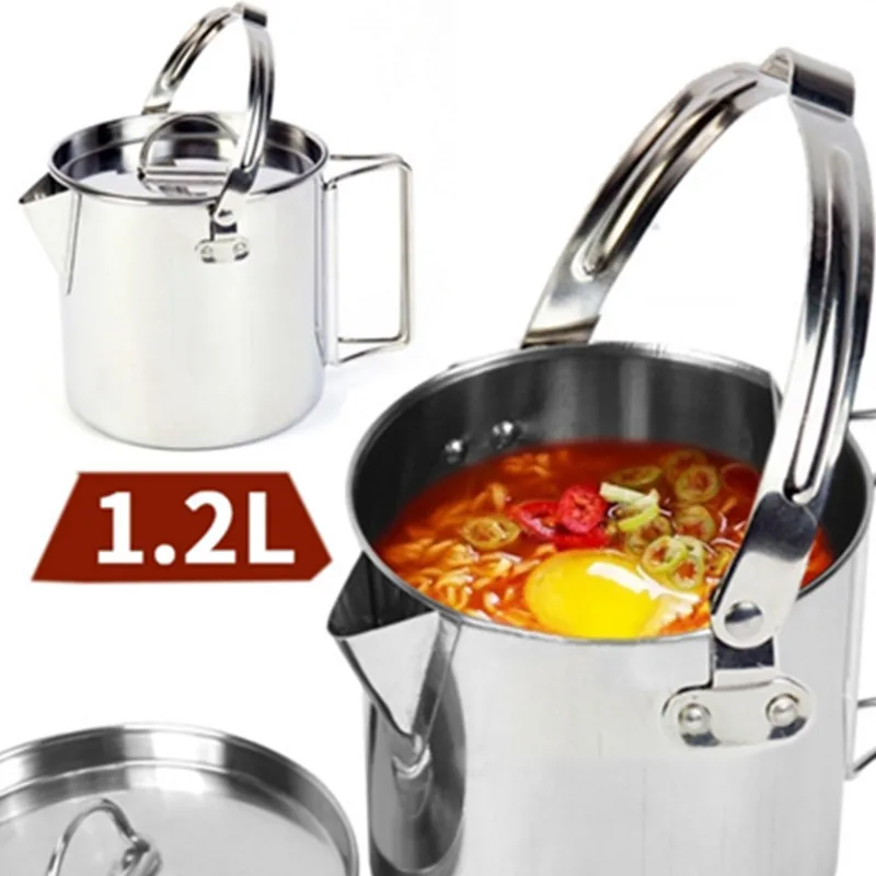 1.2L Кемпинг подвесной горшок посуда для похода на открытом воздухе кухонный Пеший