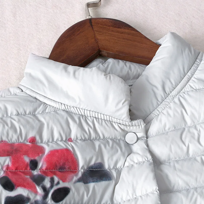 CIVICHIC Top Grade Woman Hand Painted Light Down Jacket Vintage Flower Long Winter Warm Coat Mid Slim Eiderdown Wear DC546 | Женская