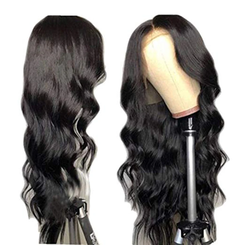Body Wave Lace Front Human Hair Wig Malaysia Remy Wigs Pre Plucked Hairline With Baby 8-26 Inch For Black Women | Шиньоны и парики