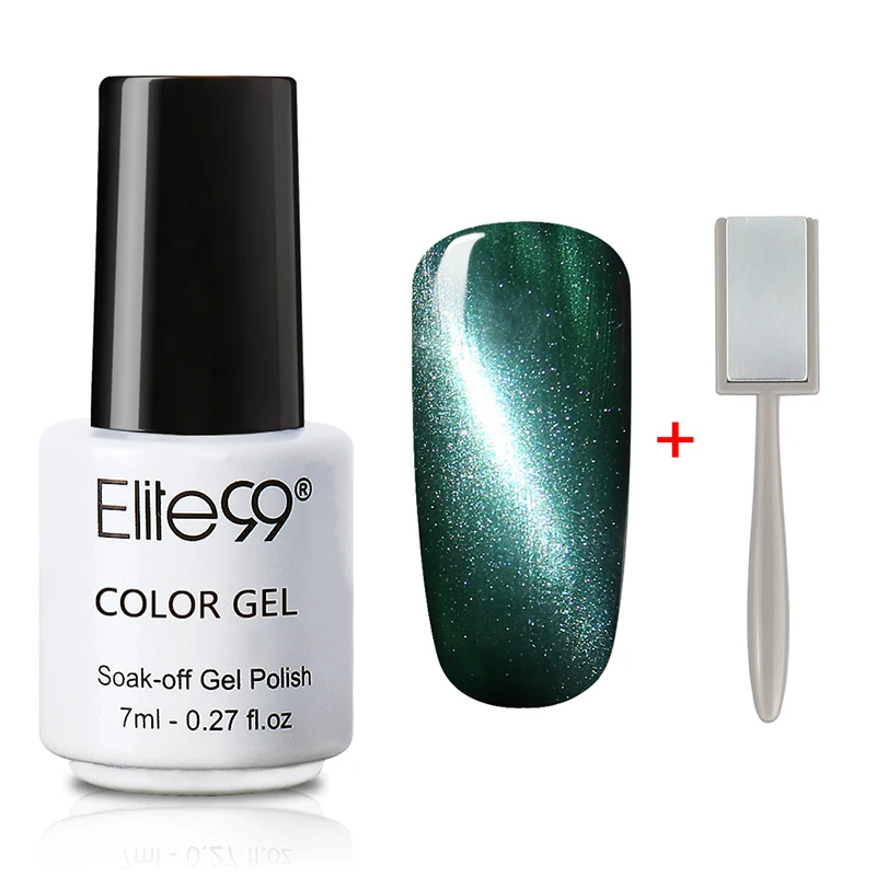 6591 With Magnet Elite99 кошачий глаз Gelpolish выдерживает с отличительные знаки ногтей маникюр искусство длительный гель лак с наклейкой выбрать цвет 1 с 1 магнит - Цвет: 6591 With Magnet