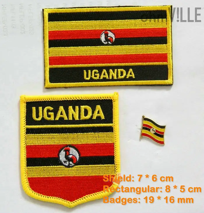 Uganda Flag Patch Iron On Patches-100% гарантия качества флаг вышитые патчи + бесплатная доставка |