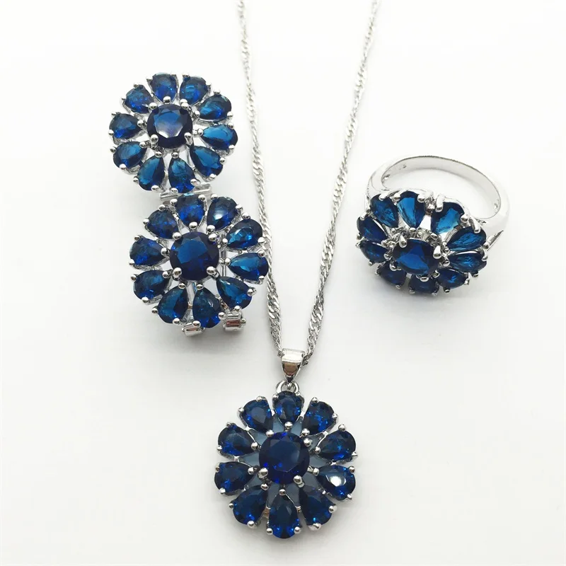 Женский ювелирный набор из сережек и кулонов серебра 925 пробы | Украшения