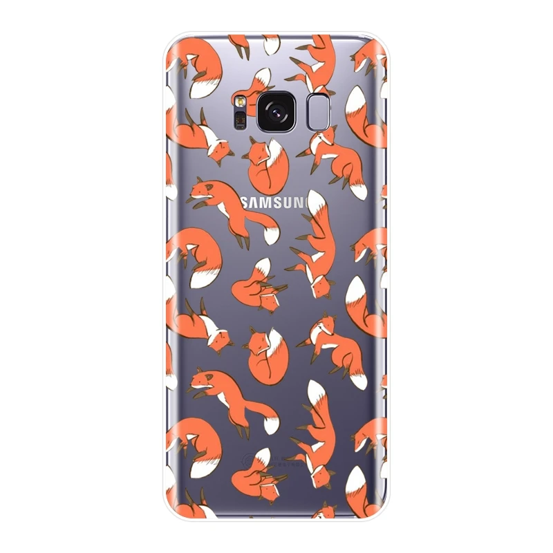 No.5 Мягкий чехол для телефона для samsung Galaxy Note 4 5 8 9 Kawaii Фокс Силиконовая задняя крышка для samsung Galaxy S8 S9 плюс S5 S6 S7 край чехол - Цвет: No.5