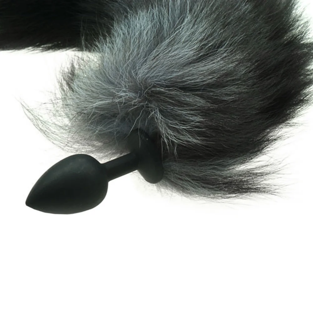 Silicone Butt Plug Black Fox Tail Anal Smooth Fur Faux Dog Sex Toys For Women Adult Games Products | Красота и здоровье