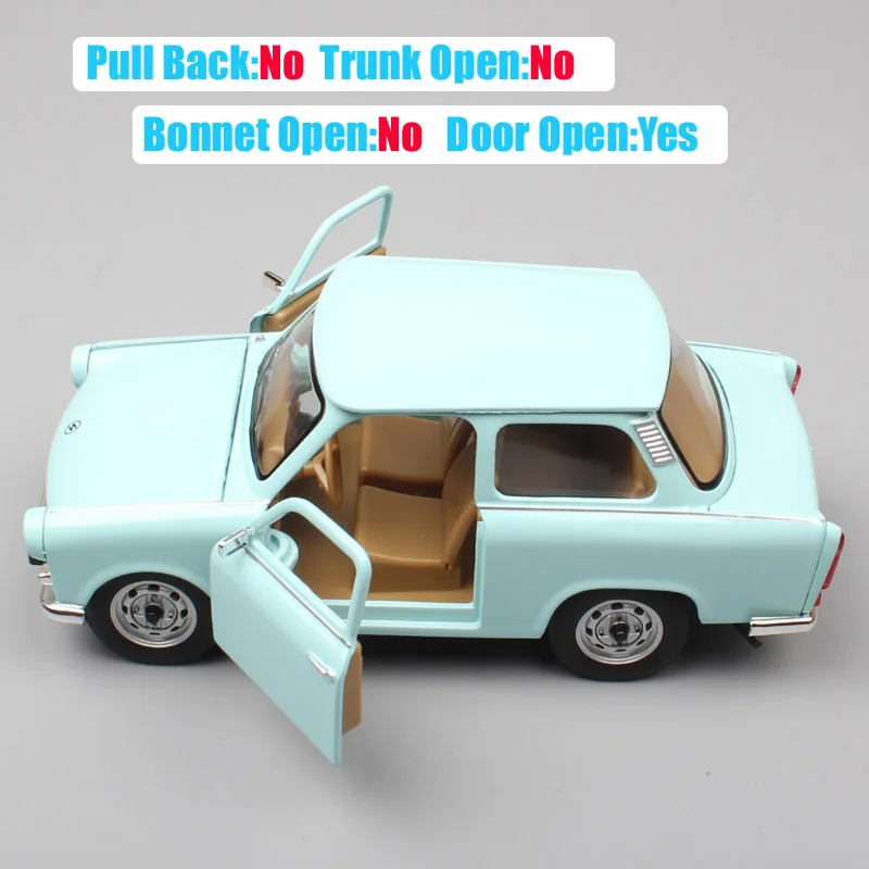 Kid's 1 24 классический винтажный немецкий DDR The Trabant 601 S P601 Trabbi DeLuxe 1966 литье под давлением масштабная модель Машинки Игрушки Миниатюрные модели