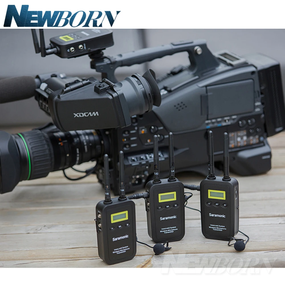 Saramonic 5,8 ГГц беспроводной петличный микрофон Система VmicLink5 3 передатчика и 1 приемник для Canon EOS Nikon DSLR камеры