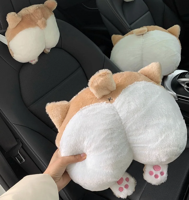 candice guo! cute plush toy lovely cartoon buttock shiba dog belt cover neck pillow soft stuffed cushion birthday Christmas gift | Игрушки и