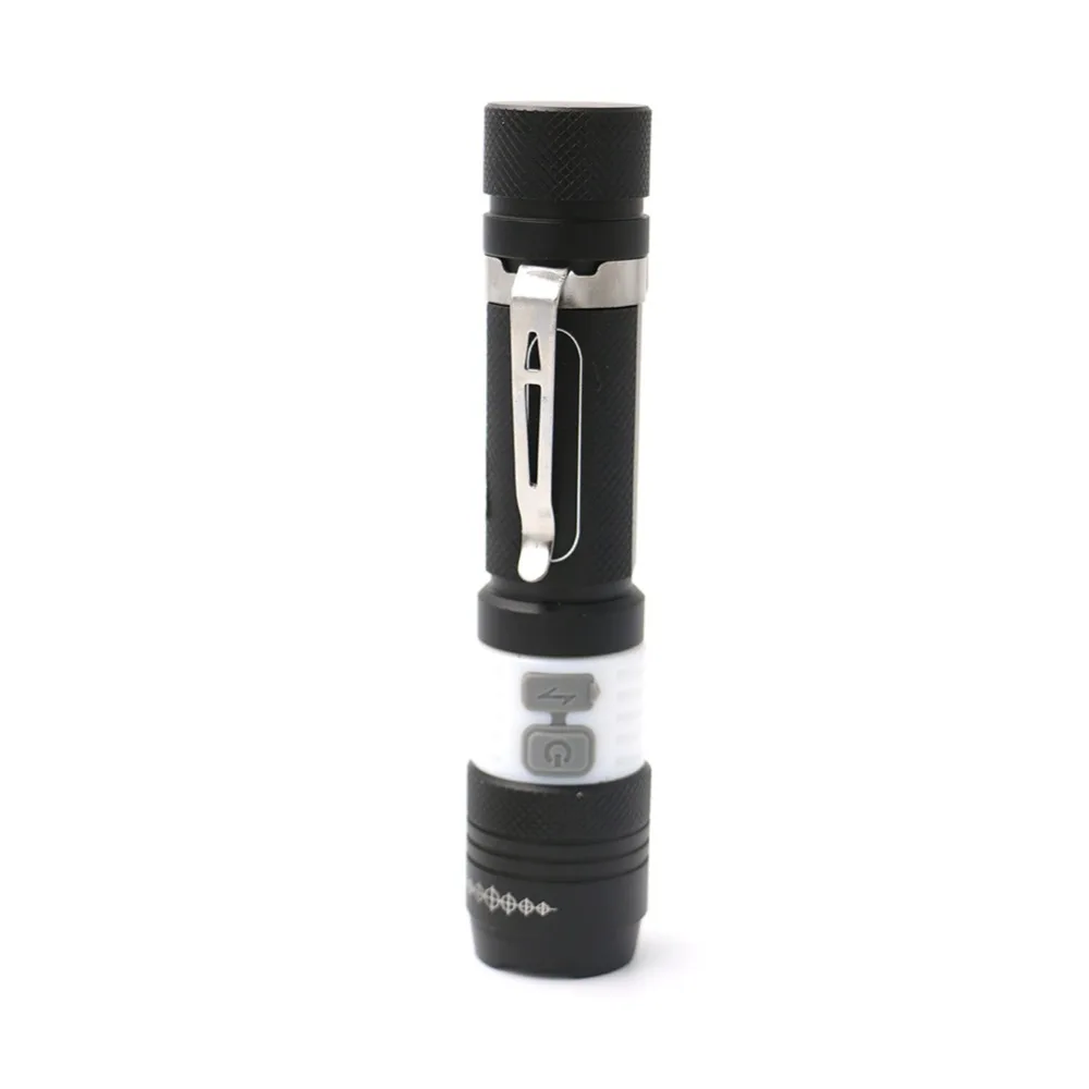 USB Handy LED Torch Usb Flash Light Pocket Rechargeable Flashlight 3 Modes Zoomable Lamp For Hunting By 18650 Battery | Лампы и