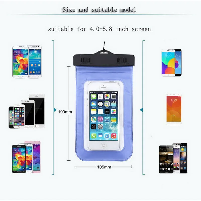 Водонепроницаемый Одежда заплыва чехол для Xiaomi Redmi 3 note4 Pro MI5 HTC M7 M8 Doogee X5 Huawei P8 Lite asus