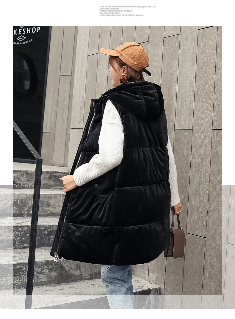 Женский жилет Модный осенне зимний новый Длинный большого размера свободный