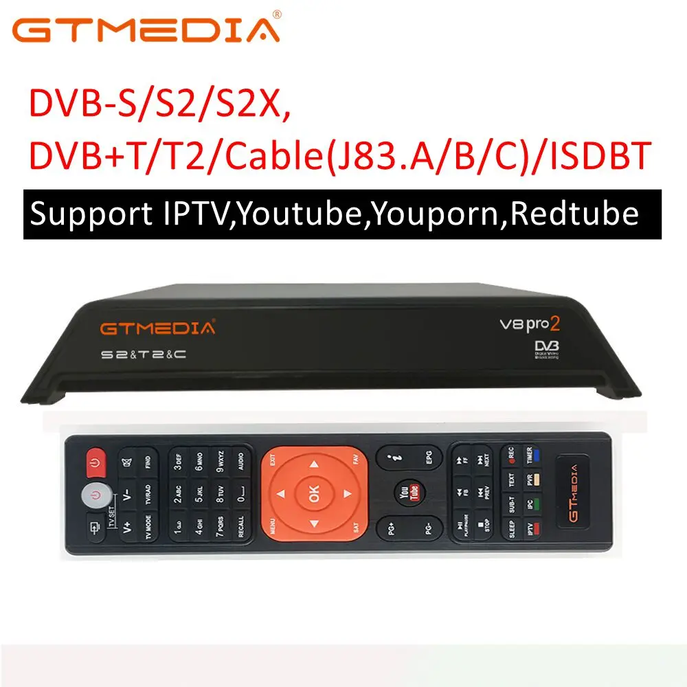 V8 Pro 2 DVB-T2 цифровой эфирный приемник телеприставка и мультимедийный плеер H.265/H.264/MPEG-2/4 Совместимость с DVB-T для ТВ