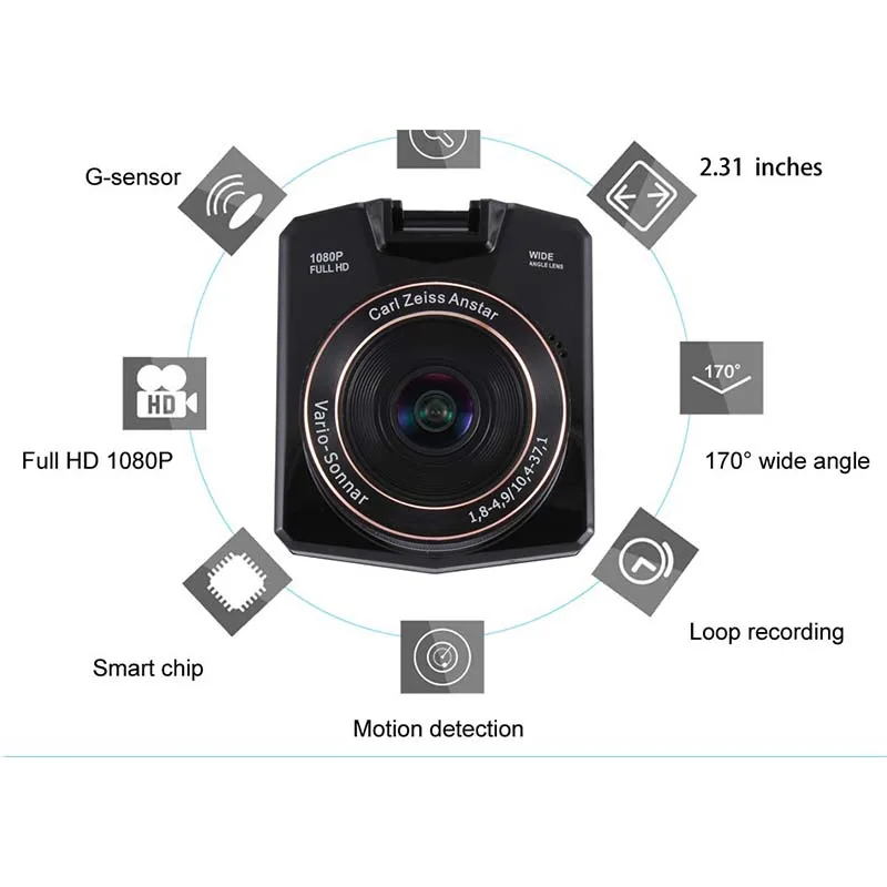 ANSTAR K1S 2 31 Mini Автомобильный видеорегистратор Full HD 1296P * 1080P с ночным видением