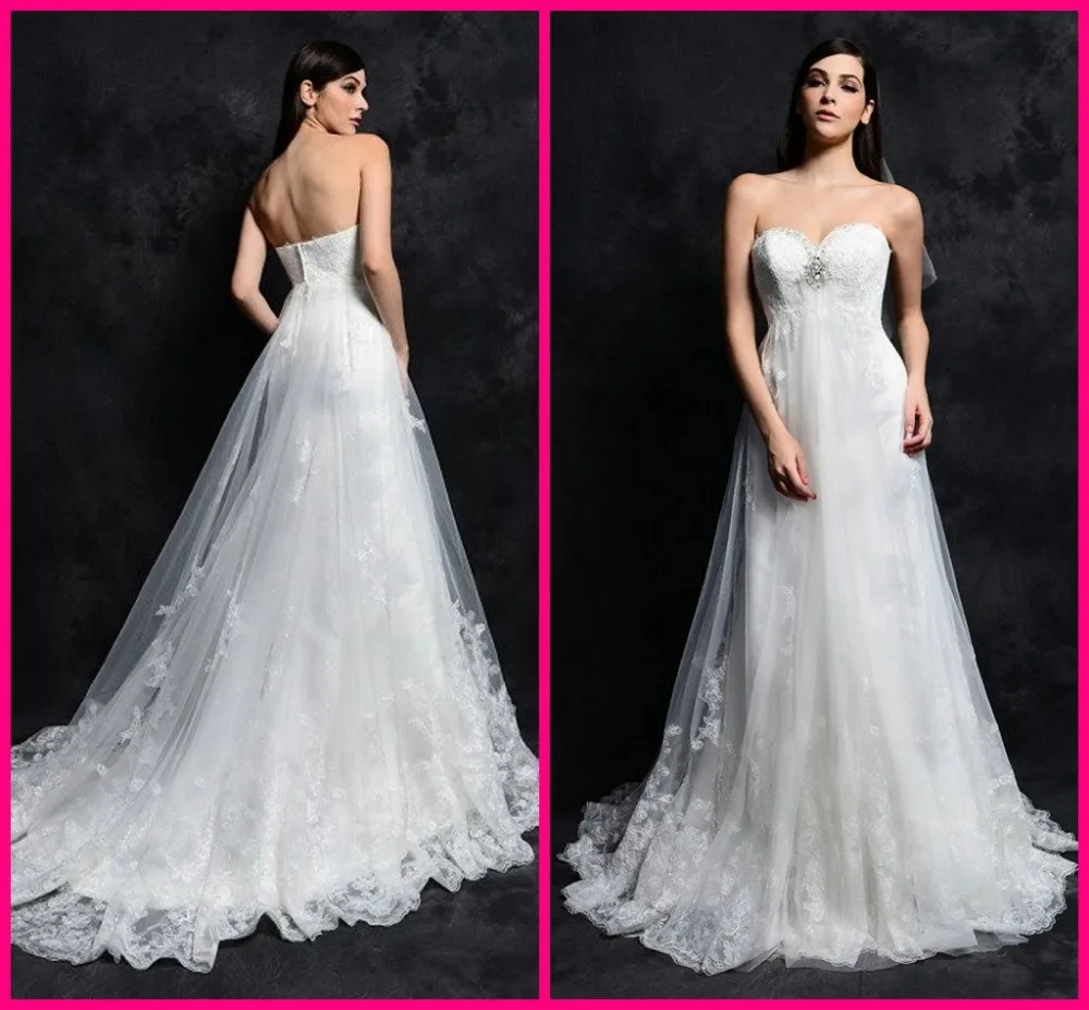 2014 Exquisite Wonderful A-Line Floor-Length Court Train Appliques Sweetheart Cap Sleeve Sleeveless Zipper Tulle Wedding Dresses | Свадьбы и