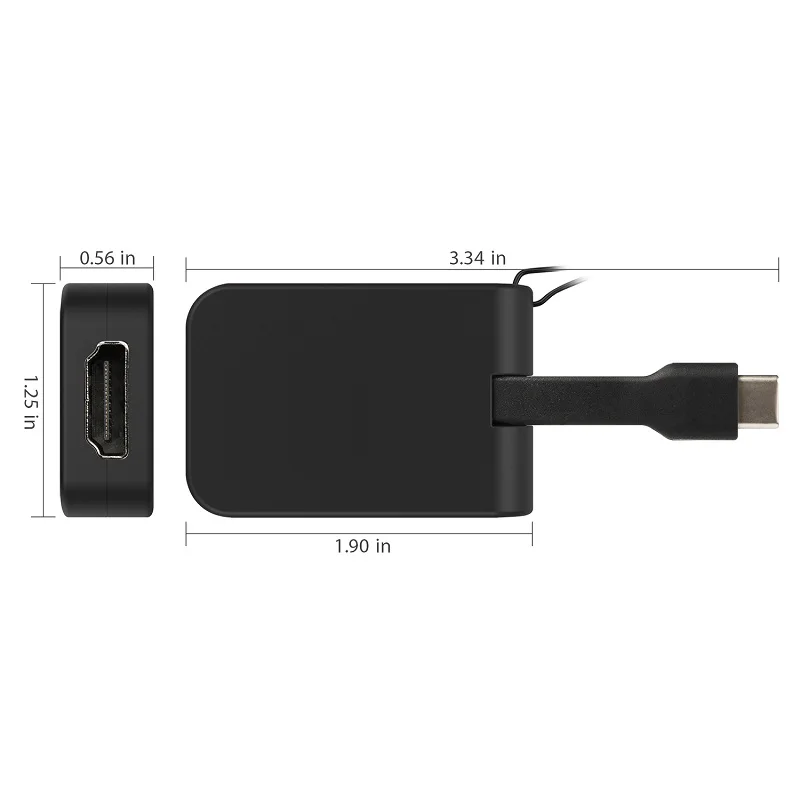 Dzlst Тип usb C адаптер Портативный к HDMI VGA Displayport Mini DP 4 К 60 Гц конвертер брелок для MacBook samsung S9/S8 USB C концентратора