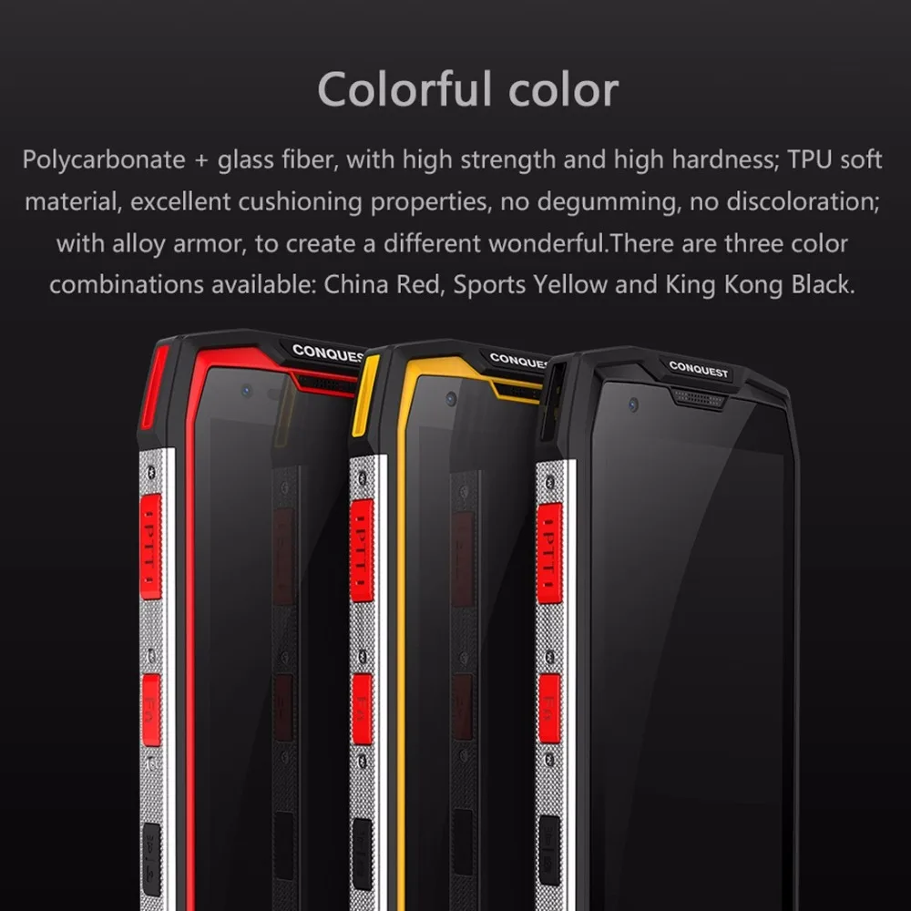 Conquest S9 смартфон 5," ips экран Android 7,1 MTK6757 Восьмиядерный 6 ГБ ОЗУ 64 Гб ПЗУ 4G водонепроницаемый ударопрочный телефон 6000 мАч NFC