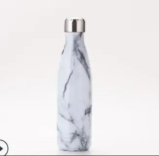 White 500 мл бутылка для воды фляга из нержавеющей стали с двойными стенками с вакуумной изоляцией модный дизайн многоцветные высококачественные - Цвет: White