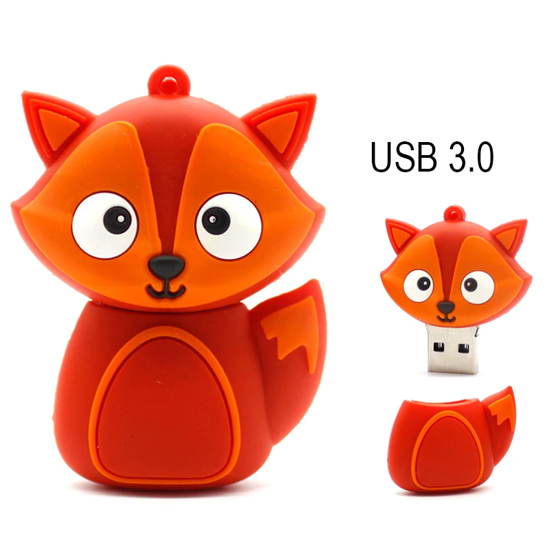 Мультфильм USB флеш накопитель с изображением лисенка флэш 32 ГБ 128 м 4 8 оперативной