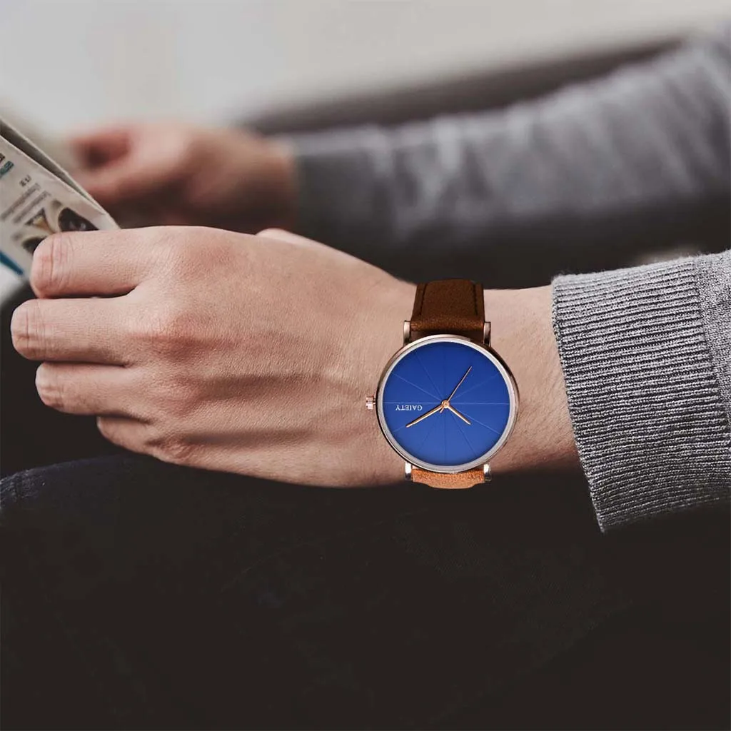 New Watches Men Fashion Casual Unobtrusive Simple Single Business Leather Band Watch Quartz Relogio Luxury Wristwatches