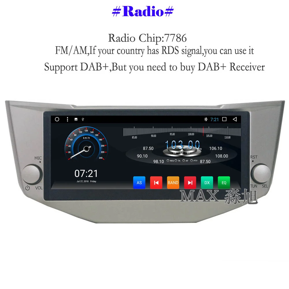Макс Android 8.1.0 автомобильный dvd плеер для Lexus RX330/RX200/RX350 автомобильное радио Bluetooth
