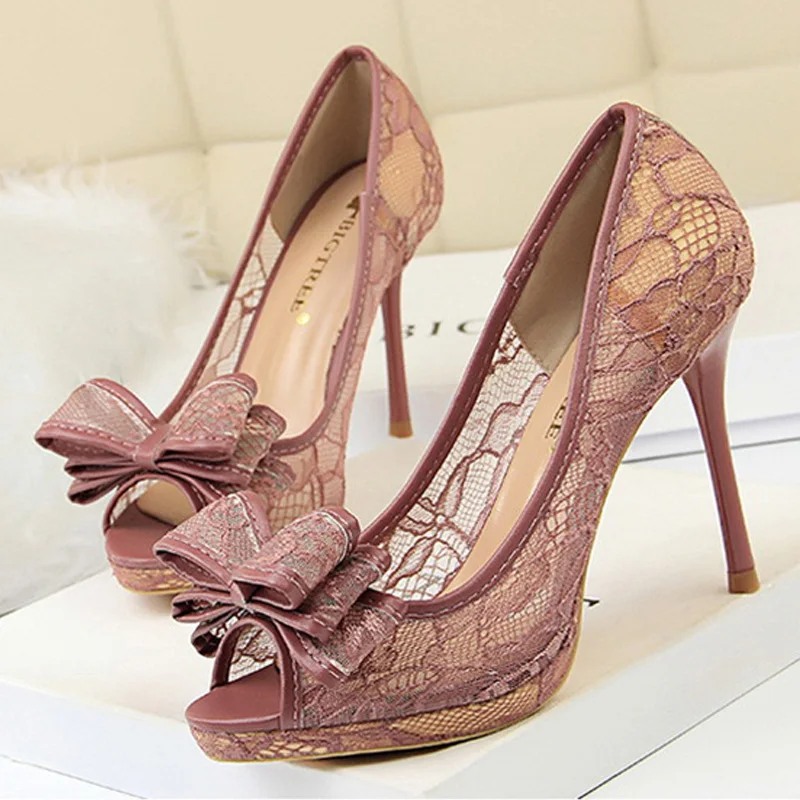 Bigtree Shoes Classic Pumps Women High Heels 2019 New Platform Laces Sexy Wedding Peep Toe Sandals | Обувь