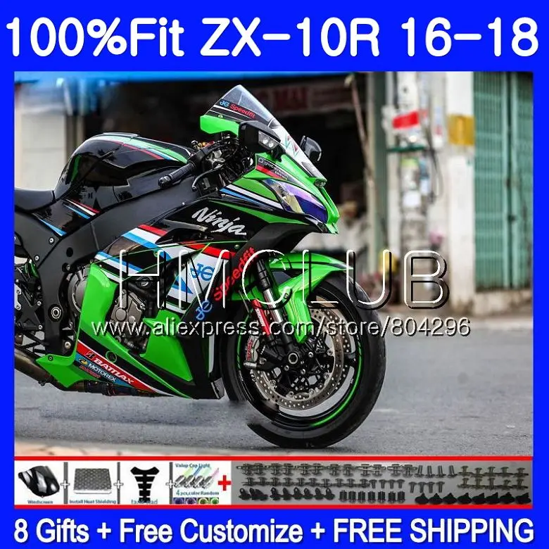 No. 1 Инъекций завод зеленый для KAWASAKI NINJA ZX 10 сотрудников отдела исследований ZX10R 16, 17, 18, 42HM13 ZX 10R ZX1000 ZX 1000 ZX-10R комплект обтекателей - Цвет: No. 1