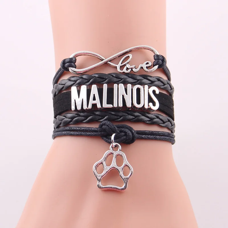 Маленький MingLou Бесконечность любовь браслет &quotмалинуа&quot ПЭТ подвеска собачья