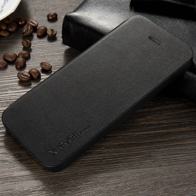 X-Level Флип кожаный чехол для iPhone 5 5S, ультра тонкий ударопрочный бизнес Задняя накладка держатель для телефона, чехол для iPhone 5S 5 - Цвет: Black